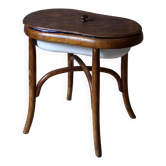 Bidet in curved wood and enamelled metal