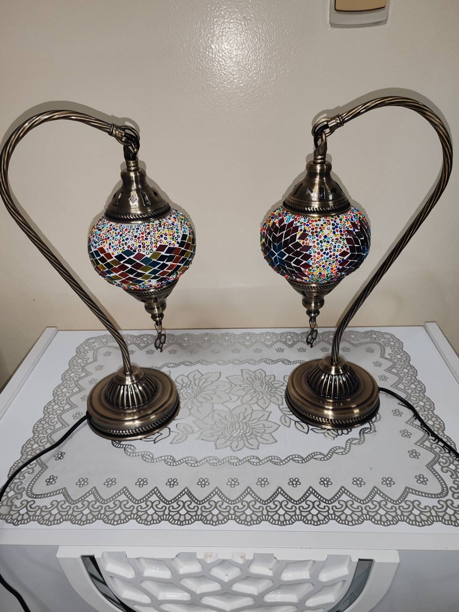 Duo de lampe mosaïque turque