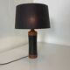 Lampe de table scandinave danoise du milieu du siècle en teck et cuir, années 1950