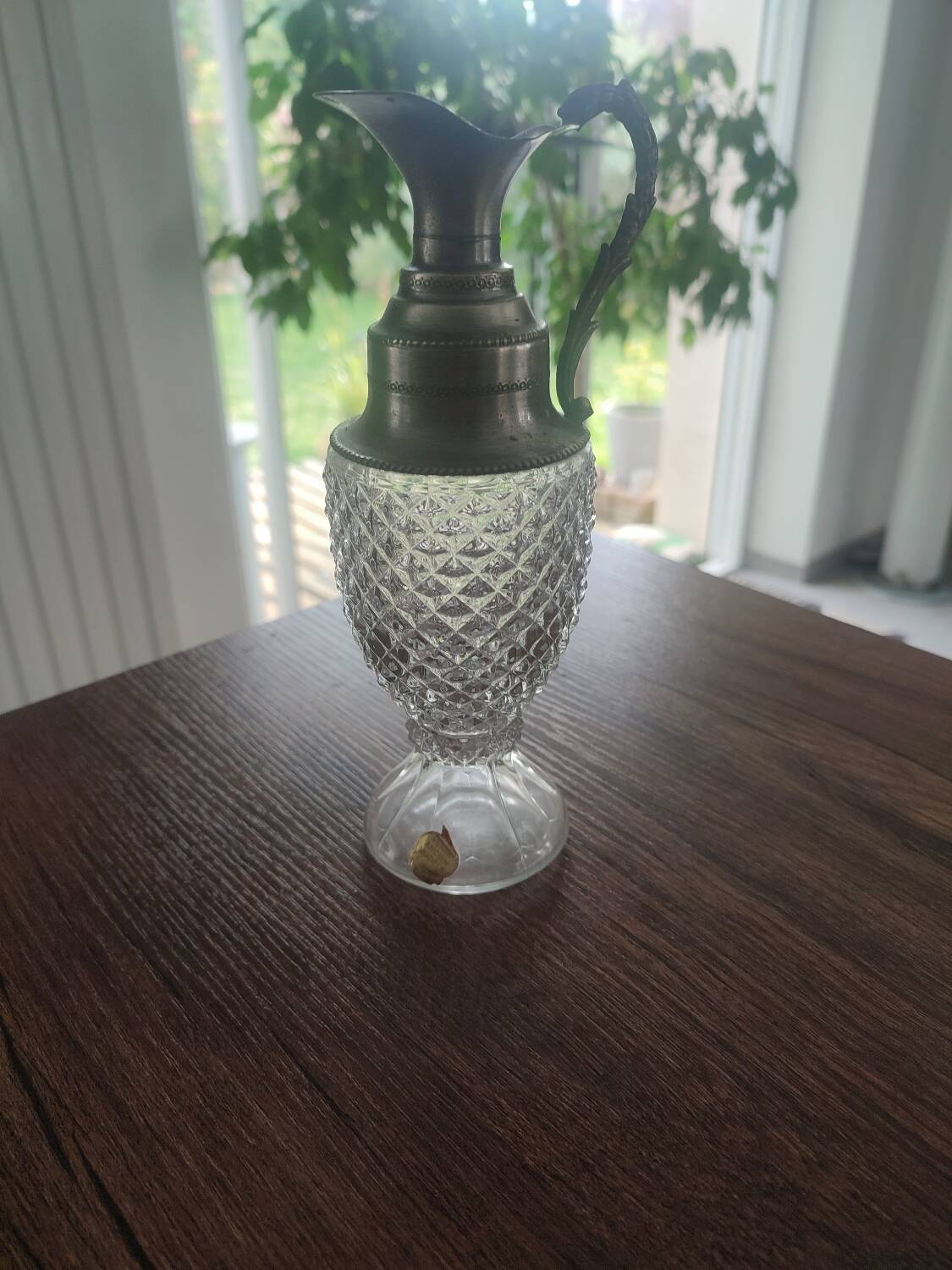Antique Italian glass ewer carafe