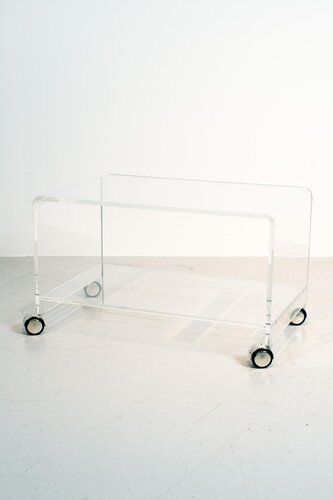 Chariot en verre acrylique