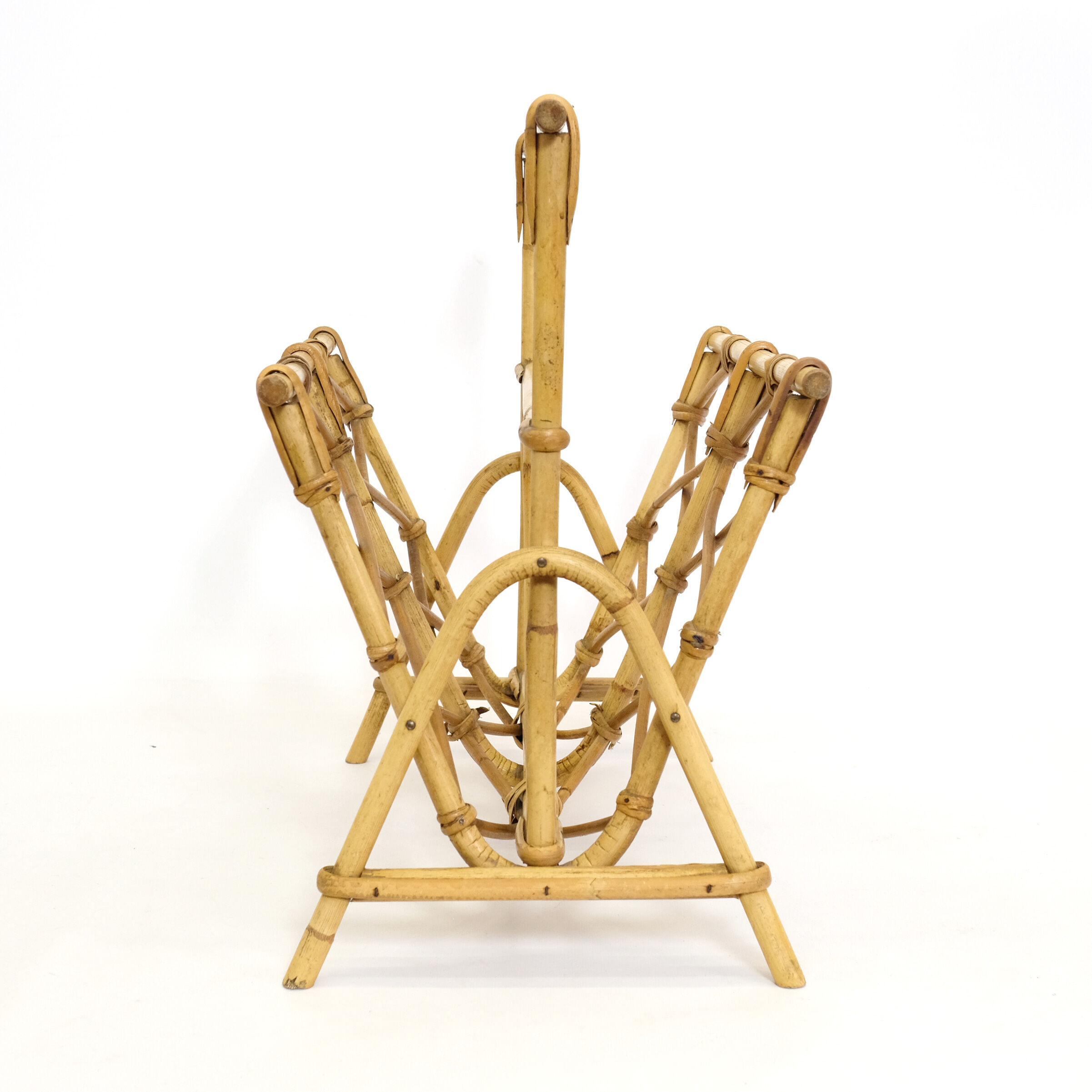 Rattan magazine holder from the 70