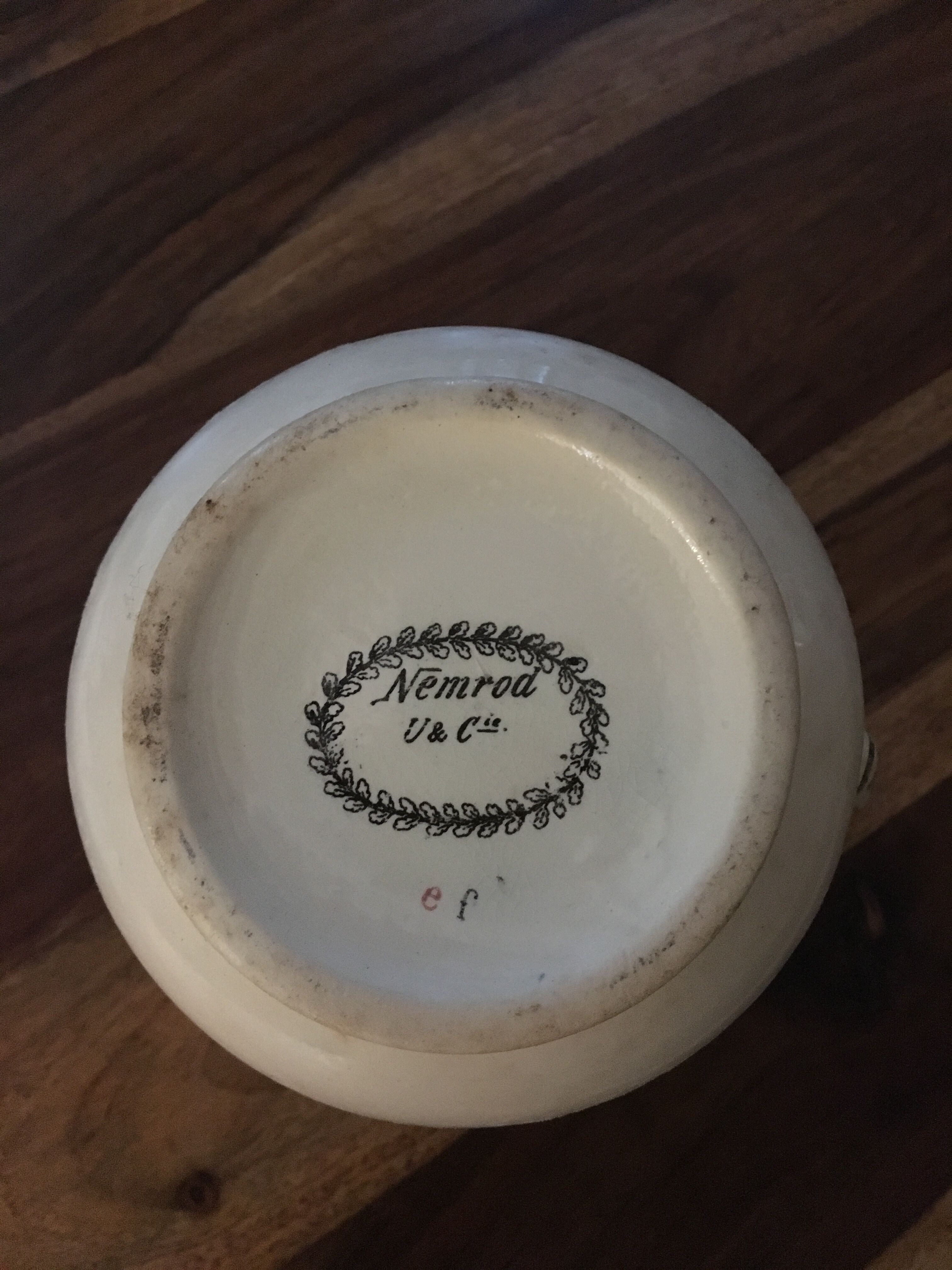 Pitcher in sarreguemines "Nemrod" earthenware