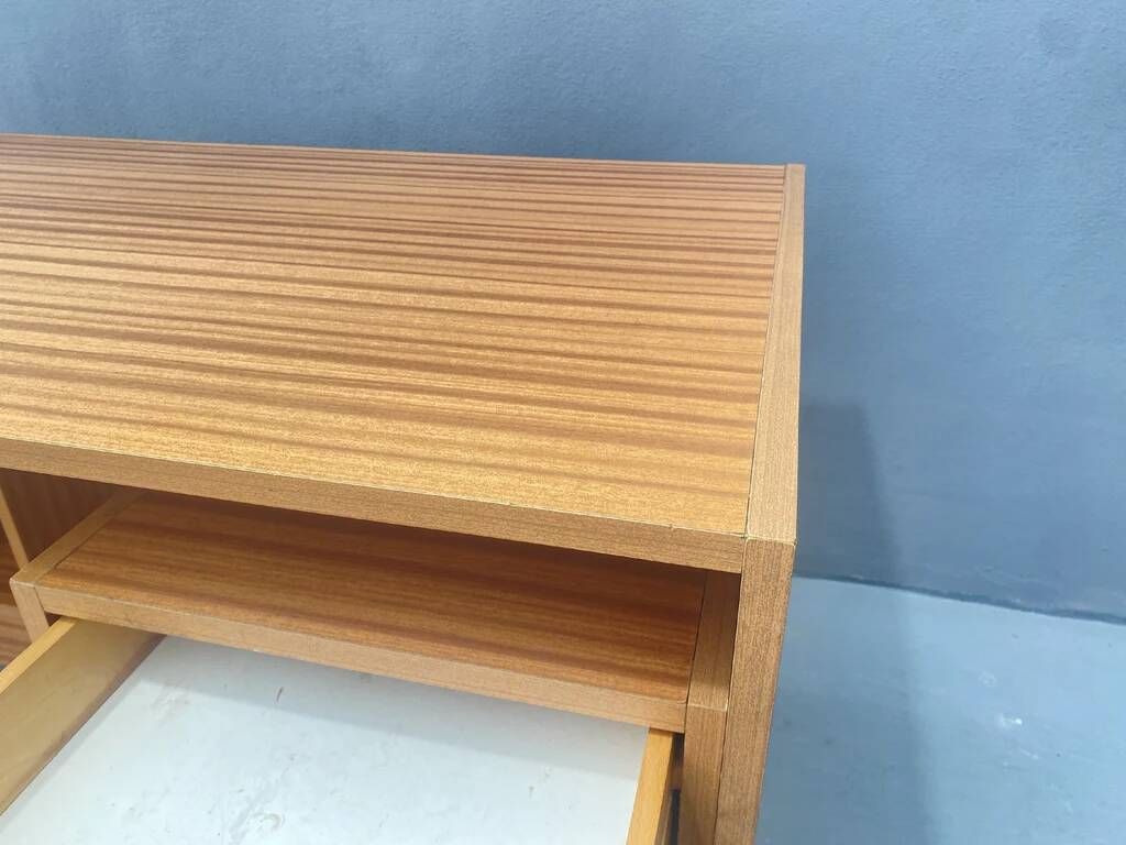 Writing desk, vintage wooden desk, 1980s, Czechoslovakia