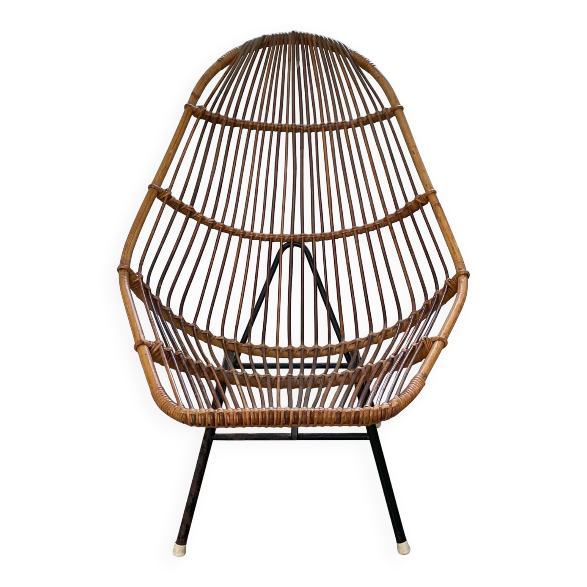 Rattan chair, vintage design, 1960s