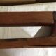 Old wooden serving tray with marquetry drawing