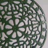 Vintage green cast iron trivet