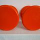 2 orange diabolo stools from the 70s