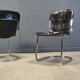 Vintage dining chairs by Willy Rizzo for Cidue set of 4, 1970s