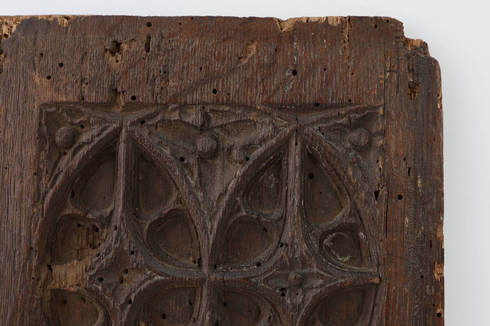 Late Gothic carved oak relief panel, France 15th century