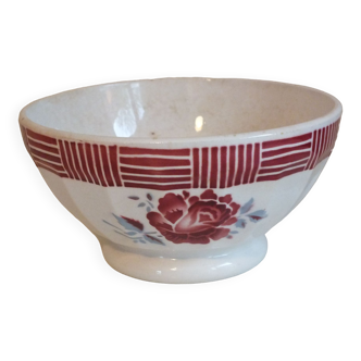 vintage faceted bowl decorated with roses, Grima