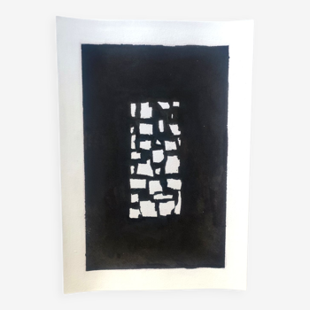 Black abstract painting