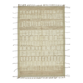 Tapis en laine beige fait main, pièce unique turque, 202 cm x 307 cm