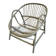 Fauteuil corbeille vintage en rotin – teinte vert gris