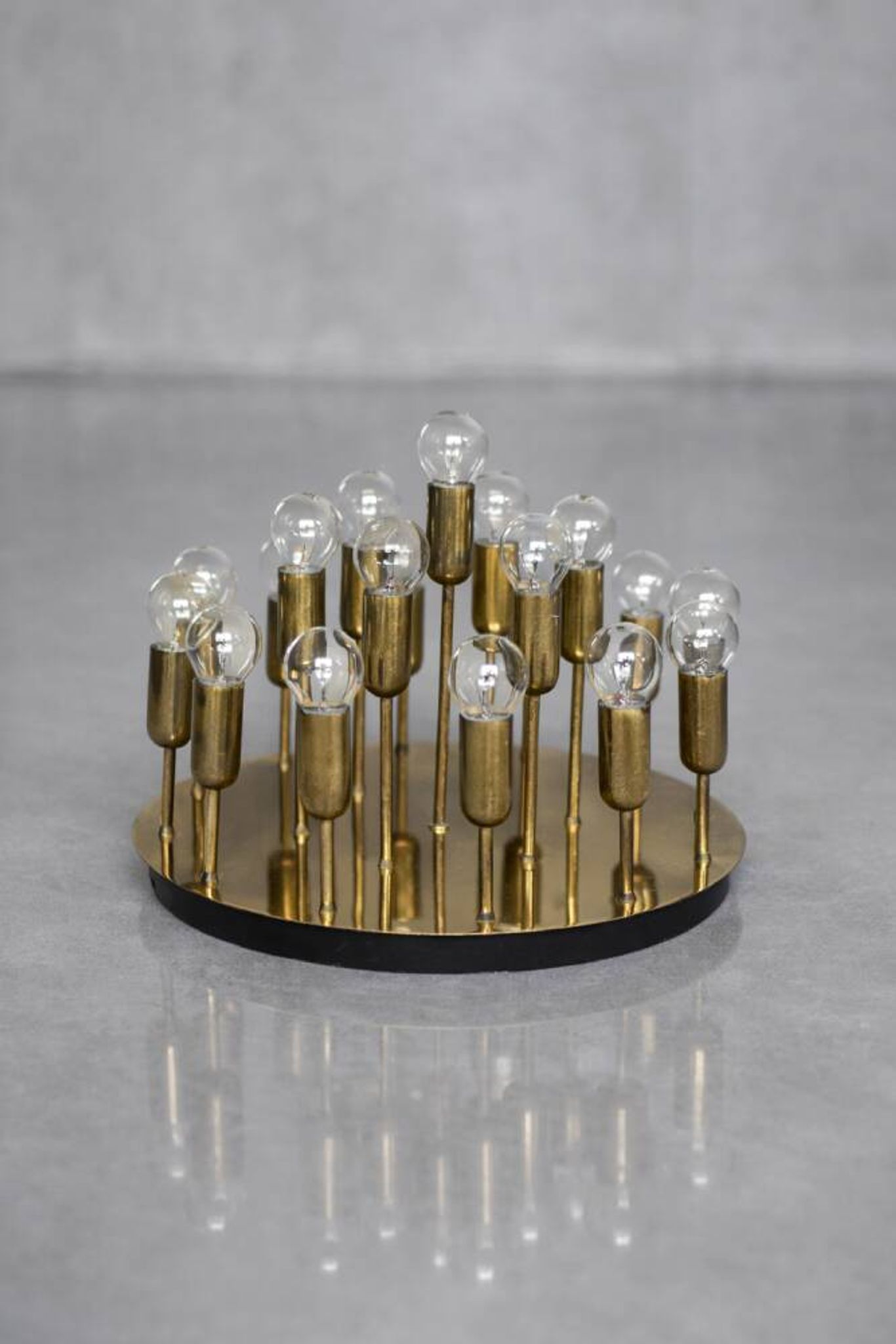 Vintage Atomic Mid-Century German Modern Brass Ceiling Lamp or Wall Sconce