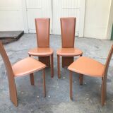 4 Italian chairs in vintage leather