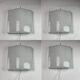 Set of 4 midcentury space age wavy wall lamp by Guzzini,model 5359