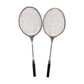 Paire ancienne raquette badminton odc bois sport vintage