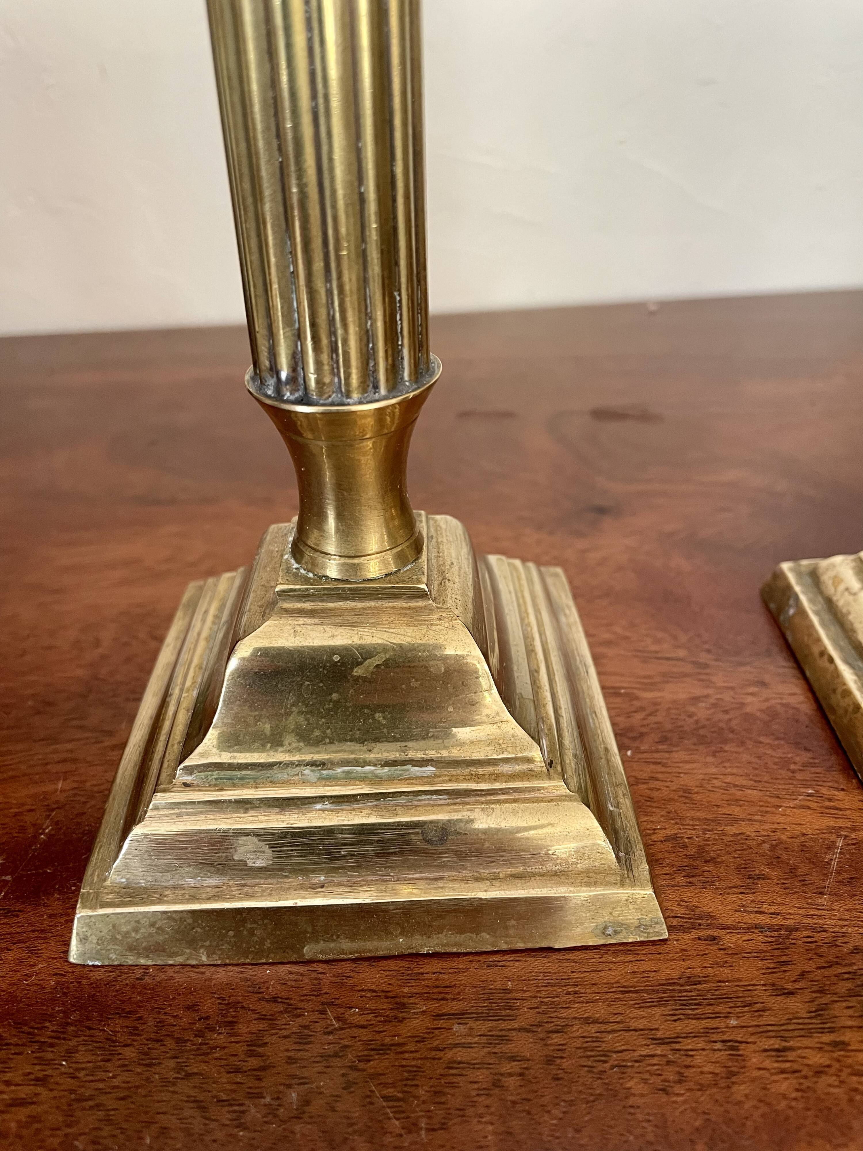 Payroll of brass column candle holders