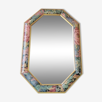 Vintage wooden flower mirror 1980