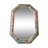 Vintage wooden flower mirror 1980