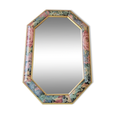 Vintage wooden flower mirror 1980