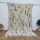 Moroccan Berber rug in cream and blue wool – 250 x 150 cm