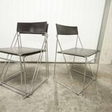 Set of 3 minimalist X line chairs by Niels Jorgen Haugesen for Hybodan circa 1970