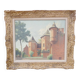 Canvas on Oil representing the Manor of Vassinhac in Collonges-la-Rouge by F DARDEL