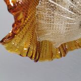 Hanging lamp in multiple layers glass and brass, by Vitrika Denmark 1980s