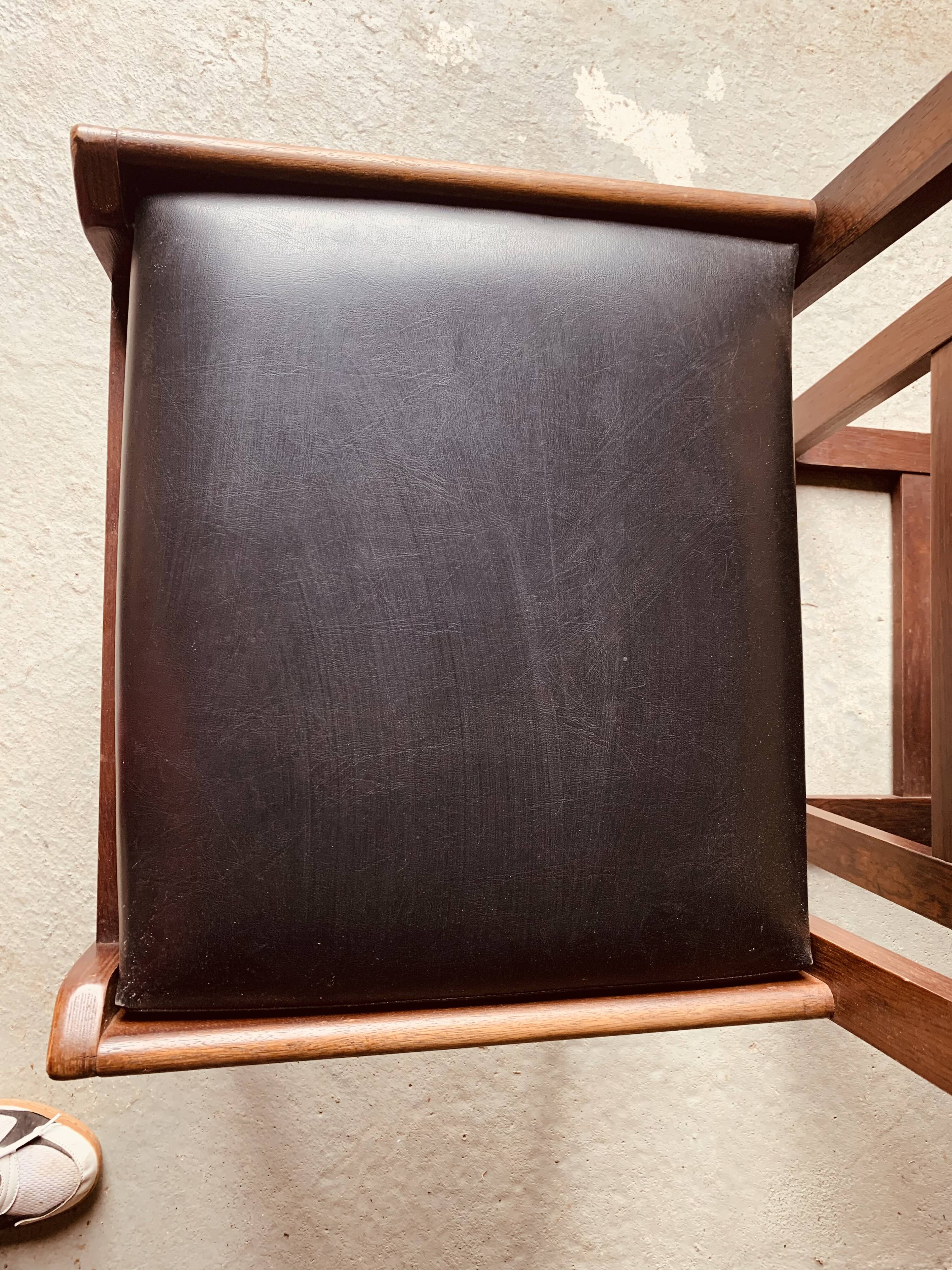 6 black chairs by Gunther Hoffstead for Uniflex - 1960's