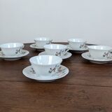 Service à café 12 pièces en porcelaine de Sologne France