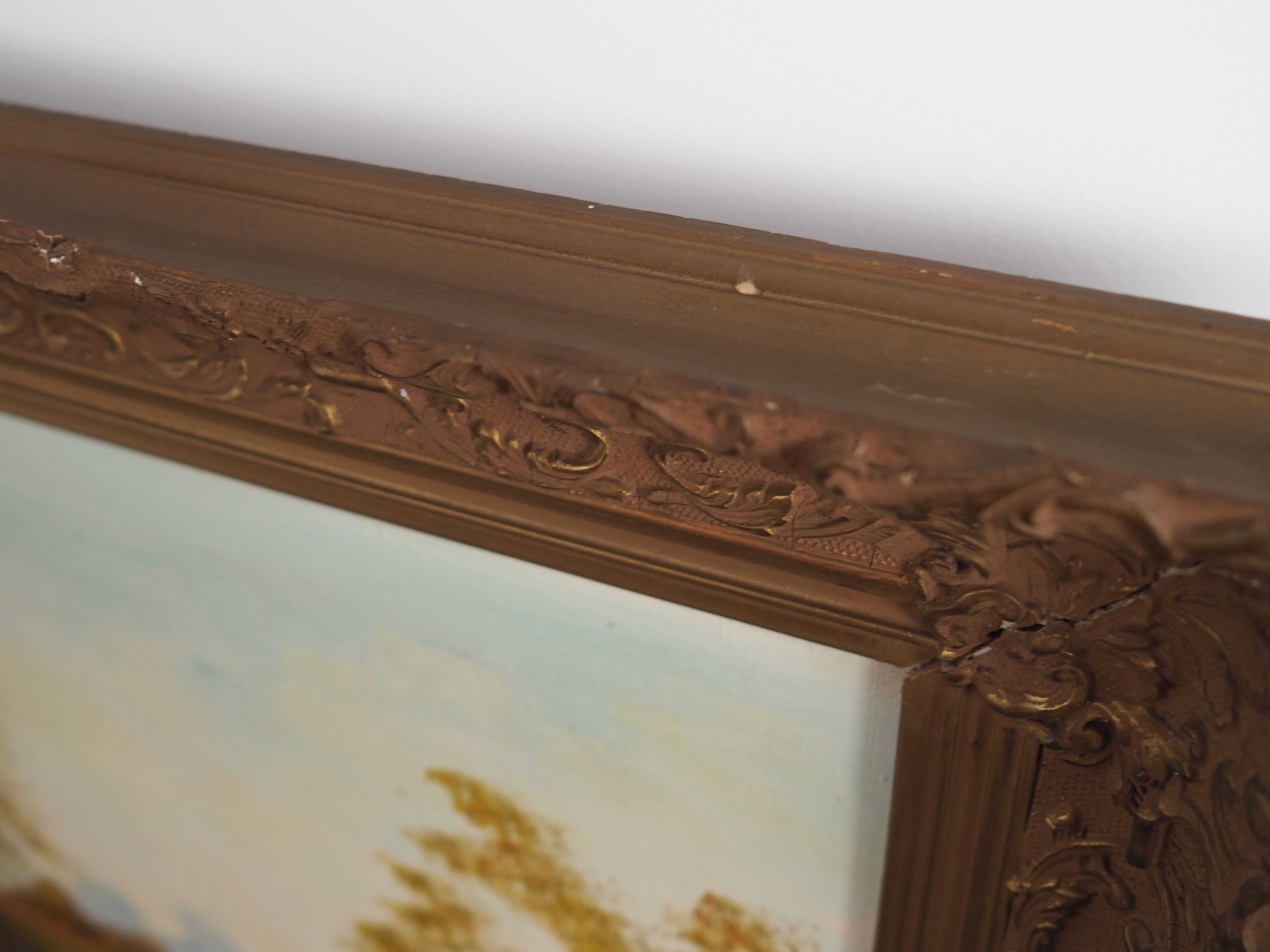 Peinture « The Road by the Pond », design scandinave, années 1970