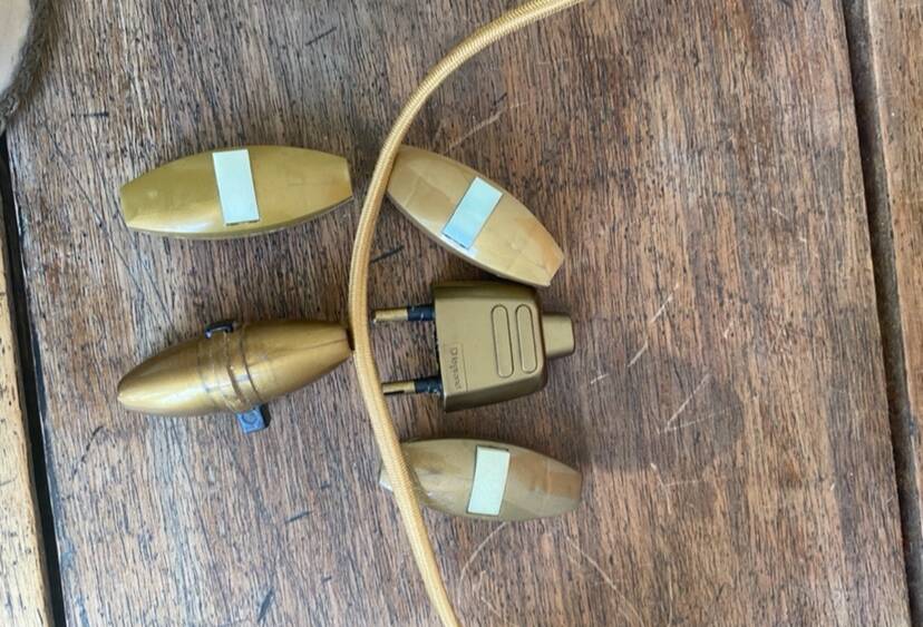 Lampe céramique, câble 2 M tissu neuf, abat-jour coton
