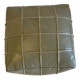 Grey leather pouf