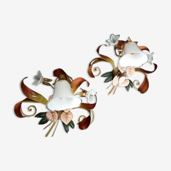 set Wall lamps Decor floral italy 36cm Paterno Franco