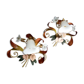 set Wall lamps Decor floral italy 36cm Paterno Franco