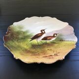 Plat peint décor bécasses
