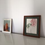Watercolor rose and soliflore