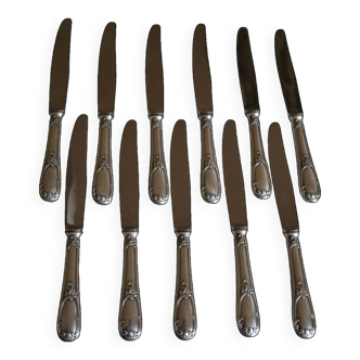 11 Couteaux de table métal argenté Frionnet François 25 cm silver plated knives