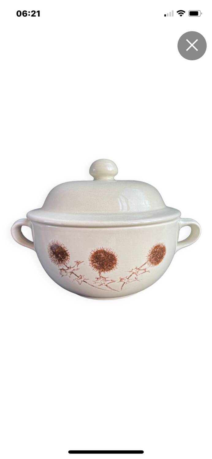 Sarreguemines thistle soup tureen