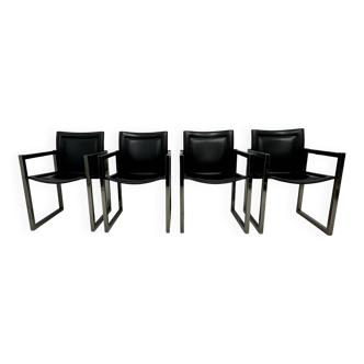 Lot de 4 chaises de salle à manger Arrben, années 1980