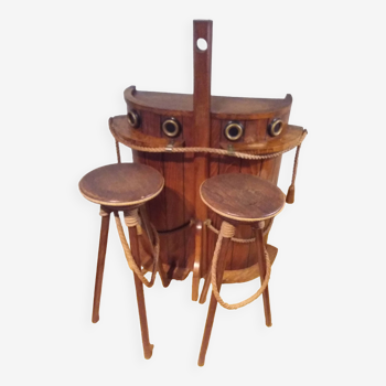 bar and boat style chairs