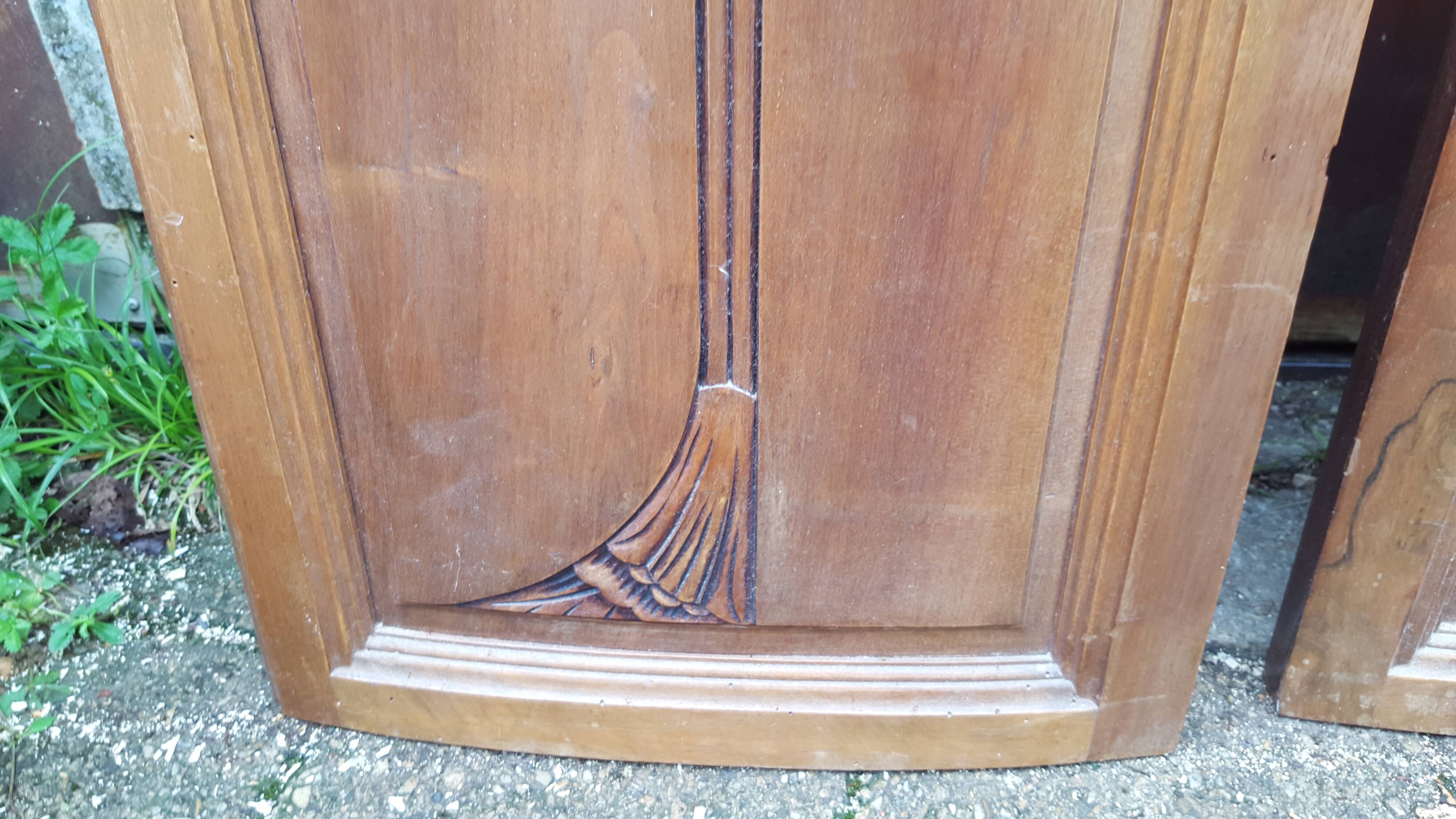Pair of solid wood Art Deco doors
