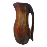 Sculptural olive wood pitcher from the 60s/70s