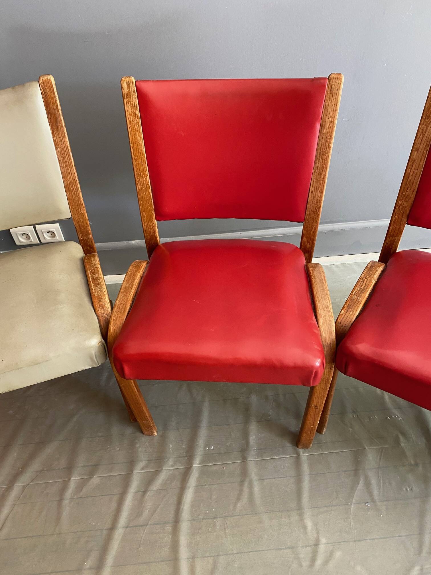 Lot de 6 chaises Bow Wood Hugues Steiner