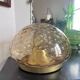 Vintage 1970s RZB ceiling light with amber bubbled glass.