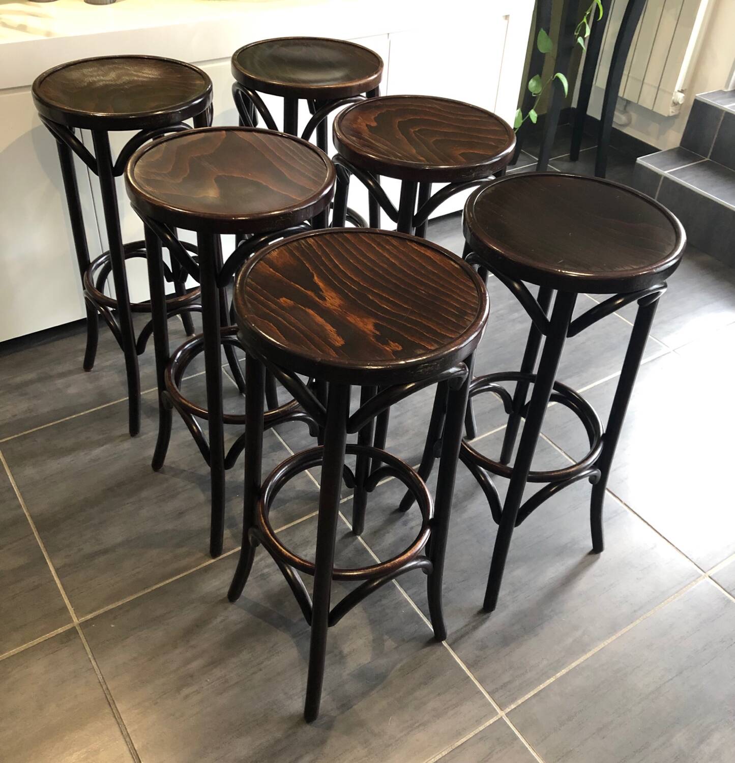Series of 6 bistro stools