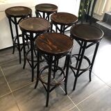 Série de 6 tabourets de bistrot