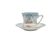 Art Nouveau coffee cup and saucer from Tielsch, Poland, 1950s, set of 2